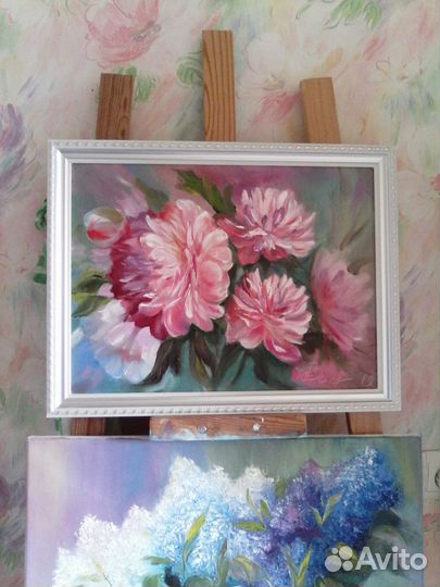 Пионы маслом