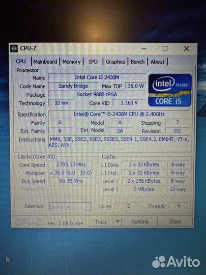 Процессор intel core i5-2430M