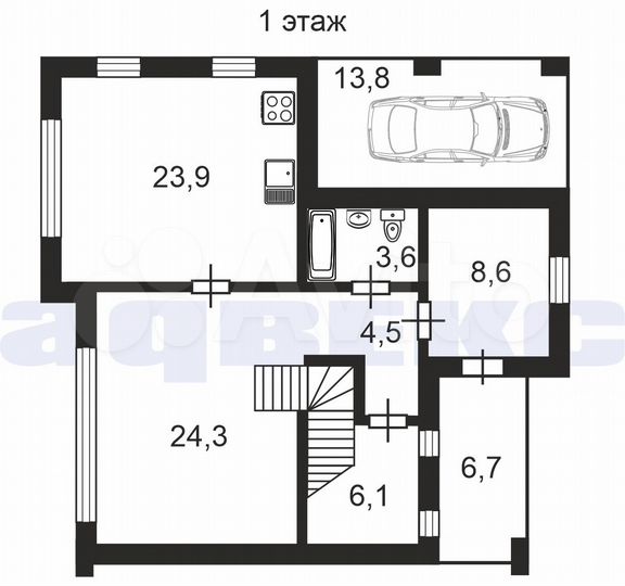 Коттедж 160 м² на участке 12 сот.