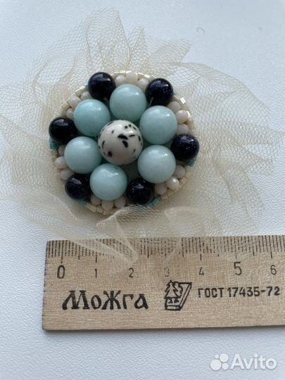 Брошь ручной работы вышивка