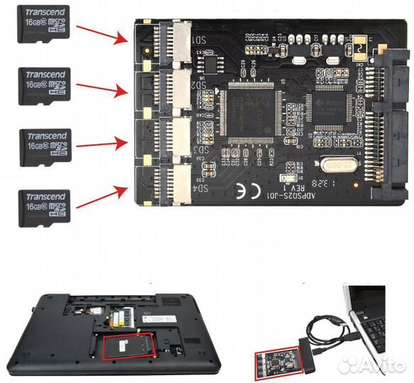 Адаптер-Конструктор SSD диска Adpsd2S-J01