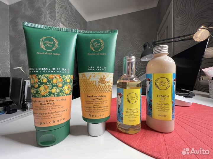 Fresh line шампуни лосьон спрей-духи набором