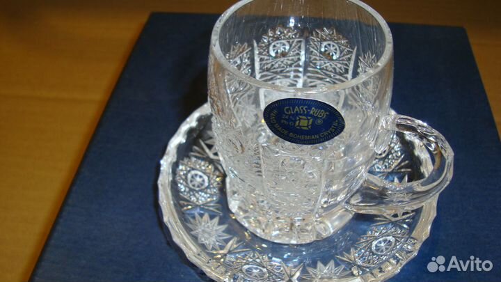 2 богемские хрустальные кофейные пары. Хрусталь