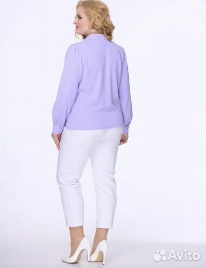 Блузка сиреневая 52 54 с длинным рукавом Беларусь