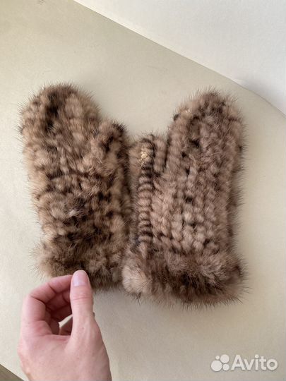 Варежки рукавички натуральный мех