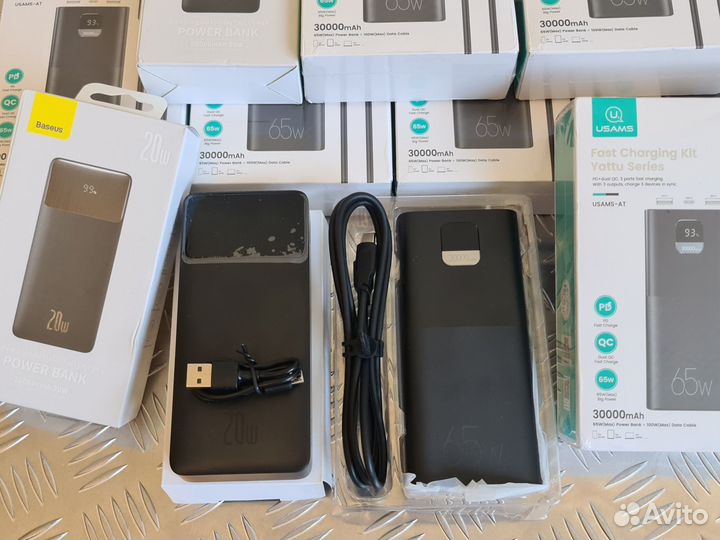 Power Bank Usams 65W 30000 Baseus 20W 20000