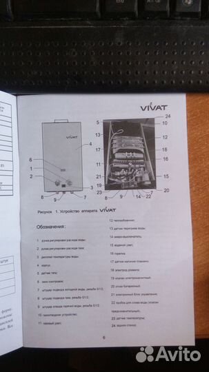 Проточный газовый нареватель vivat gls 20-10-mng