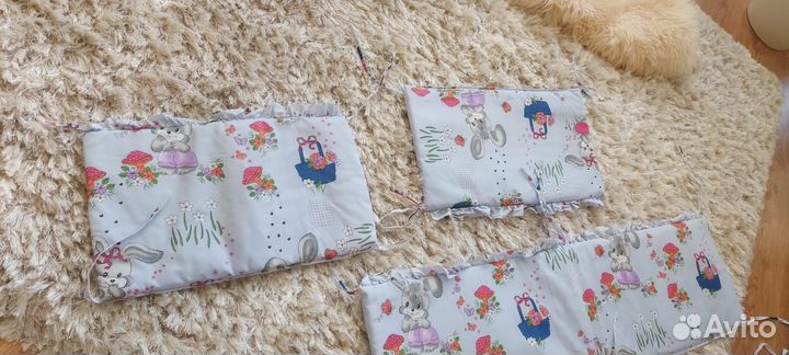 Бортики в детскую кроватку и балдахин