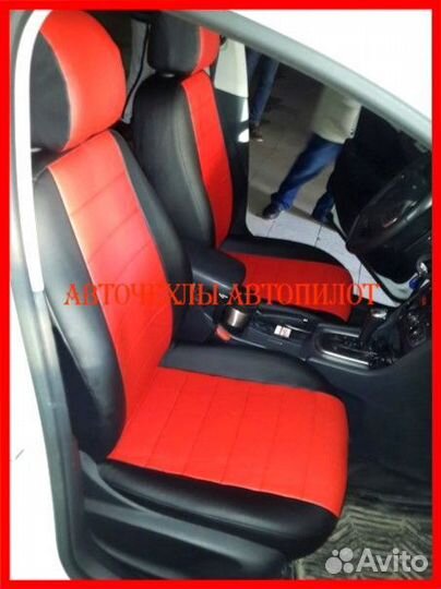 Чехлы Автопилот Citroen C4 Sd из экокожи чёр-крас