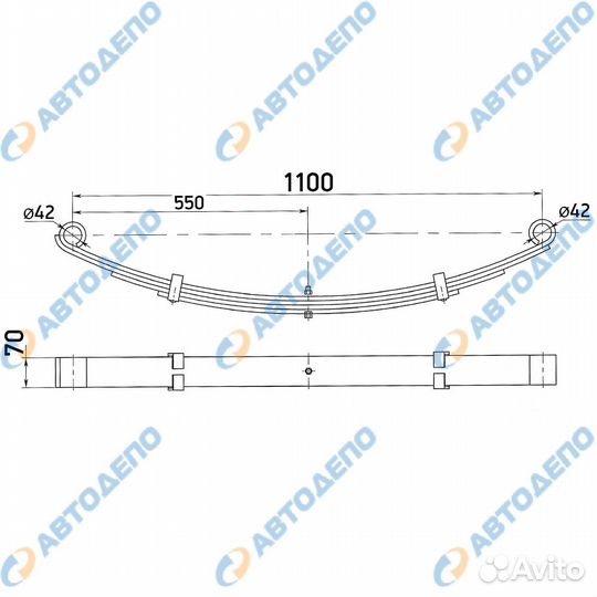 Рессора в сборе, передняя, 4 листа toyota dyna тот