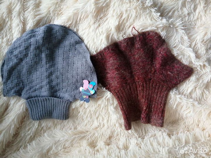 Комплект шапки варежки манишки