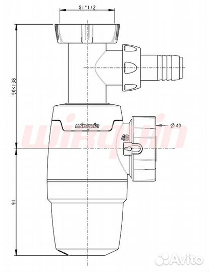Сифон wirquin NEO 1