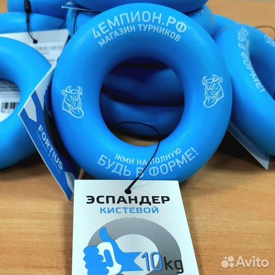 Эспандер 10 кг кистевой бублик для рук голубой