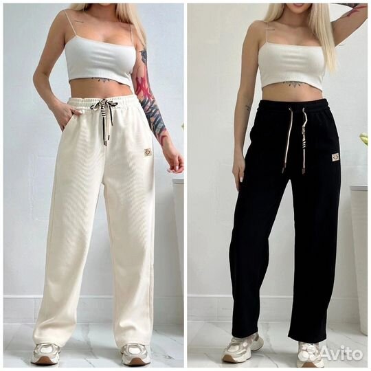 Брюки палаццо 4 цвета женские трикотаж 46р - 56р