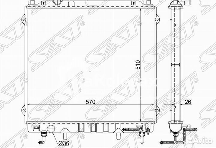 Радиатор hyundai terracan 2.9TD 01-07