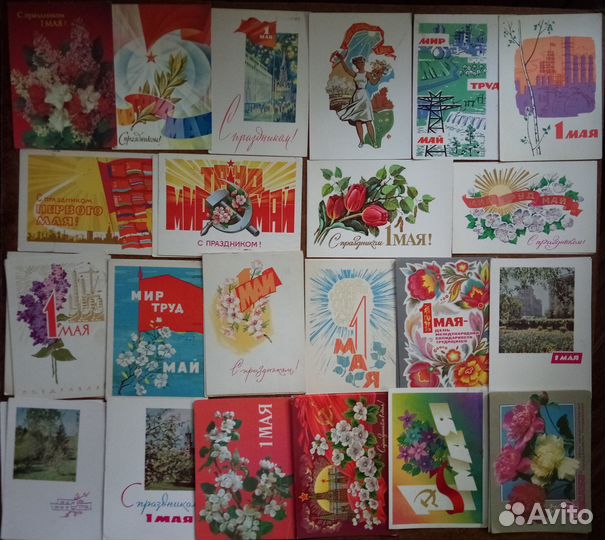 Открытки советские Зарубин; с 1 мая и с 7 ноября