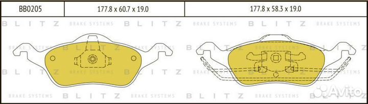 Blitz BB0205 Колодки тормозные дисковые перед