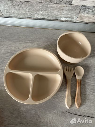 Набор детской посуды для кормления силиконовый