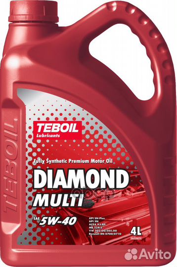 5W-40 Diamond Multi 4л (синт. мотор. масло) Teboil