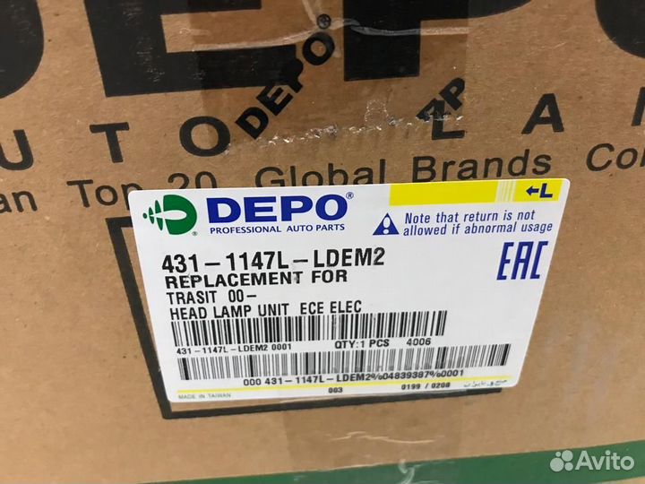 Фары ford transit 2000-2005. Depo. Левая и правая