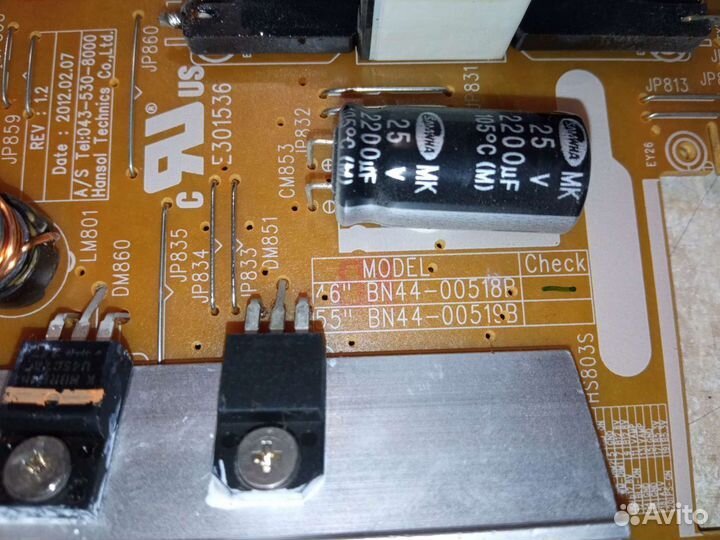 Блок питания tv samsung UE46S6307U