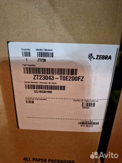Принтер для этикеток zebra ZT23042-toe200fz