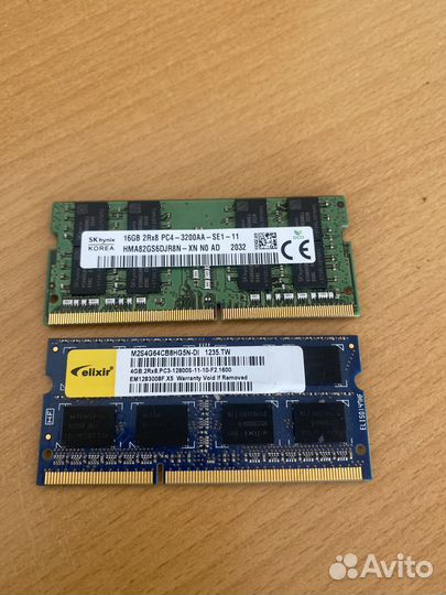 Память для ноутбука ddr3 4gb, ddr4 8gb