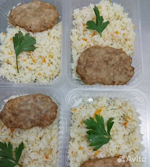 Рис с овощами +шницель