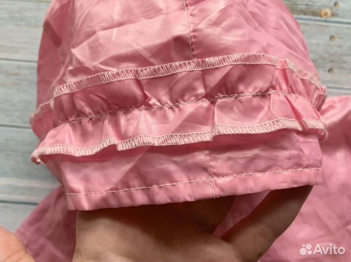 Ветровка розовая на девочку с медведем 86