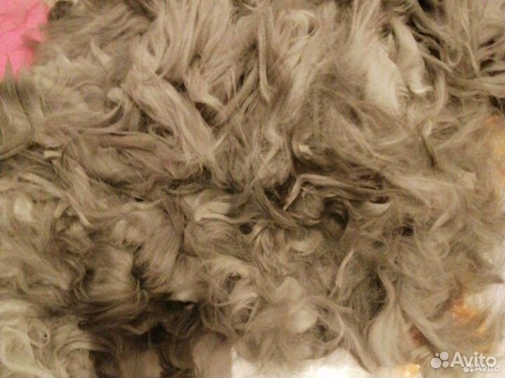 Пух кролика немецкая ангора от 6см. Цвет натуральн