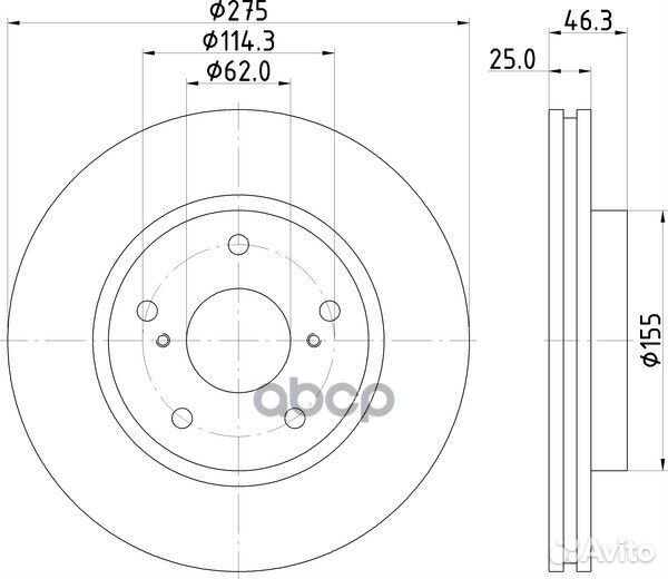 Диск тормозной перед ND1103K nisshinbo