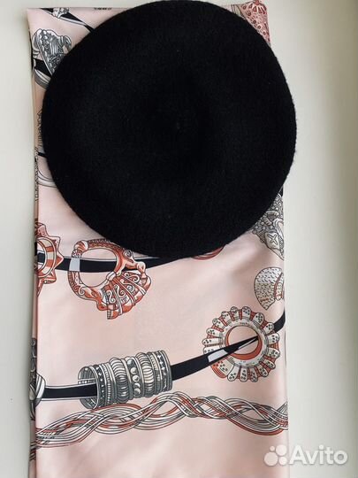 Берет шерсть100%,платок шелк Hermes