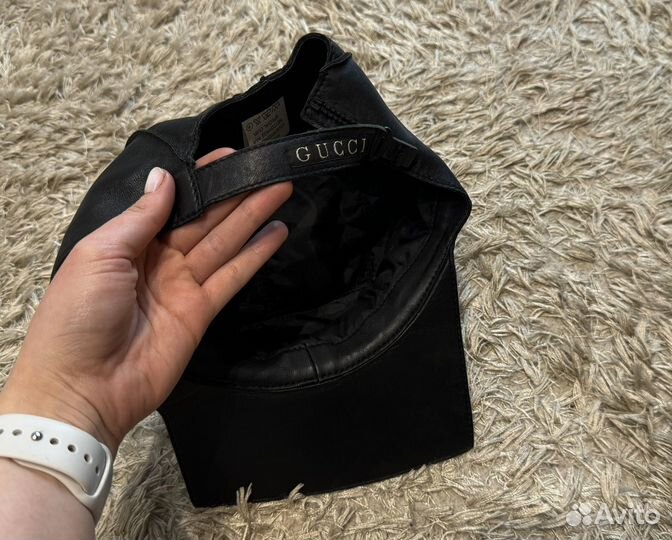 Кепка gucci кожаная