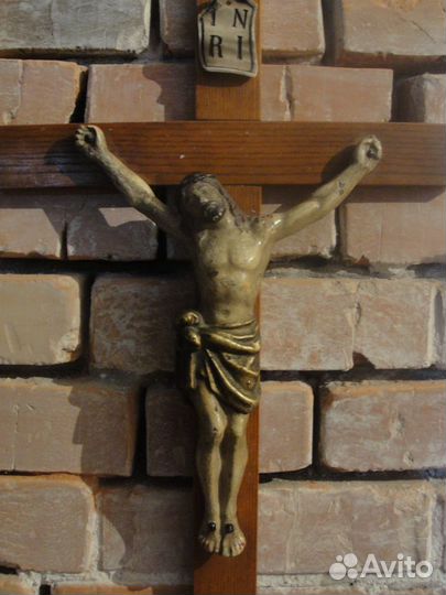 Деревянный крест Распятие, конец 19 века