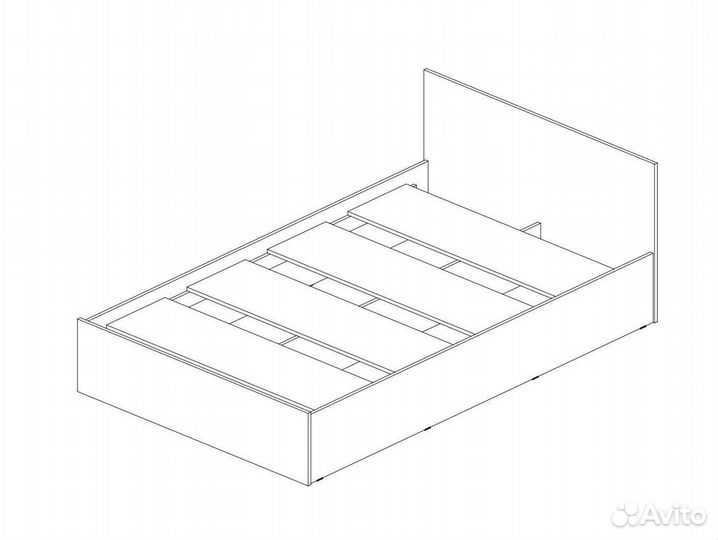 Кровать белая с матрасом