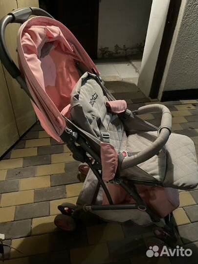 Коляска babyton трость розовая