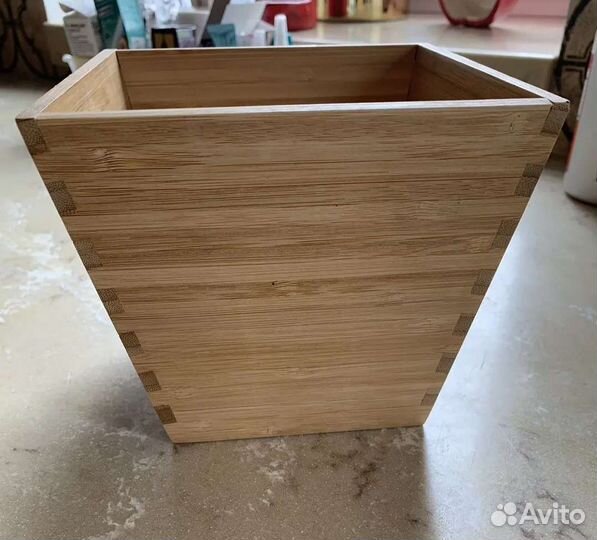 Деревянное кашпо ваза горшочек