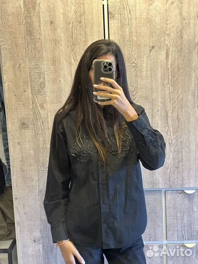 Рубашка lime со стразами