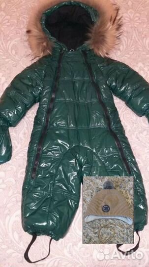 Зимний комбинезон92р+подарок шапка