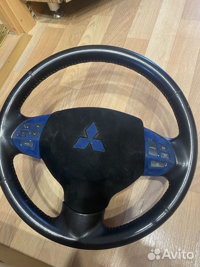 Руль для Лансер 10 кожанный