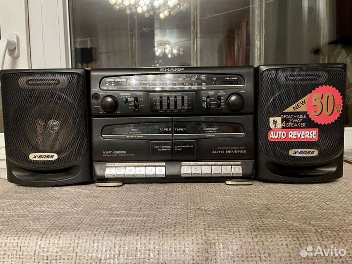 Винтажный кассетный двухкассетный магнитофон sharp