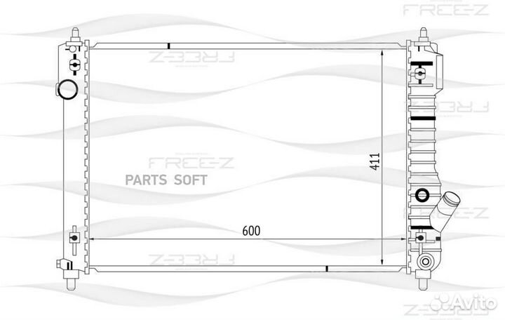 Радиатор охлаждения chevrolet Aveo 08- 95227753