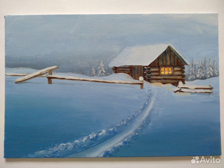 Картина маслом на холсте пейзаж 20x30