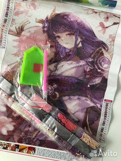 Алмазная мозаика Геншин яэ мико и райден