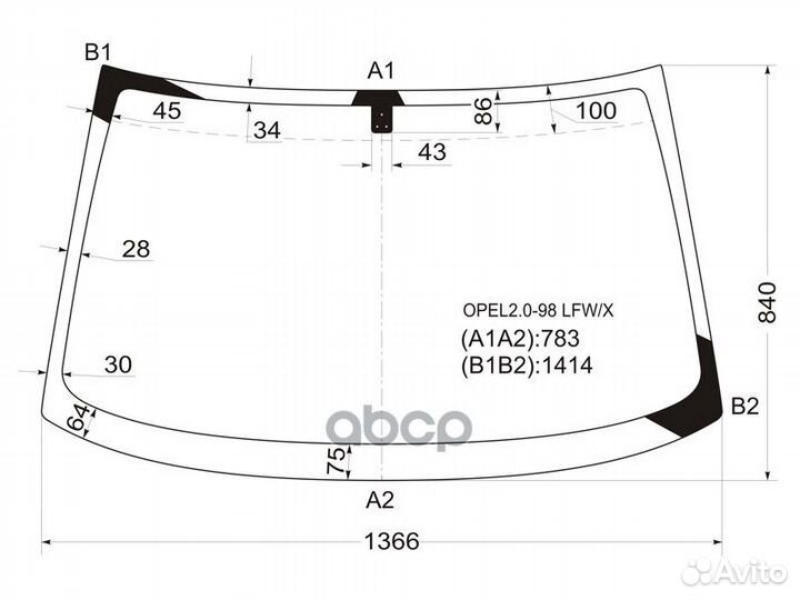 Стекло лобовое opel vectra B 4/5D 95-02 opel2.0