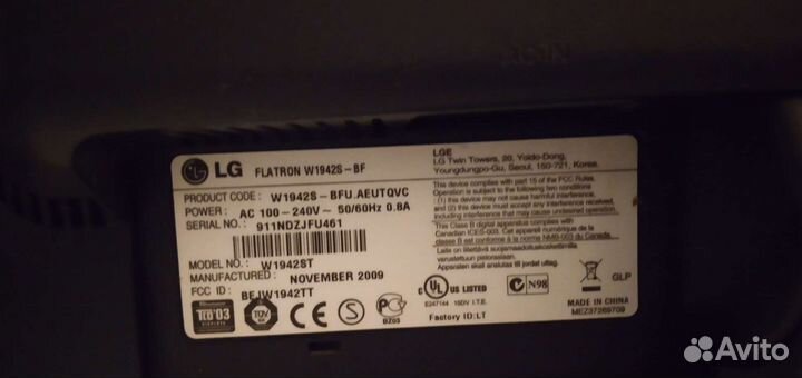 Монитор LG flatron W1942S-BF