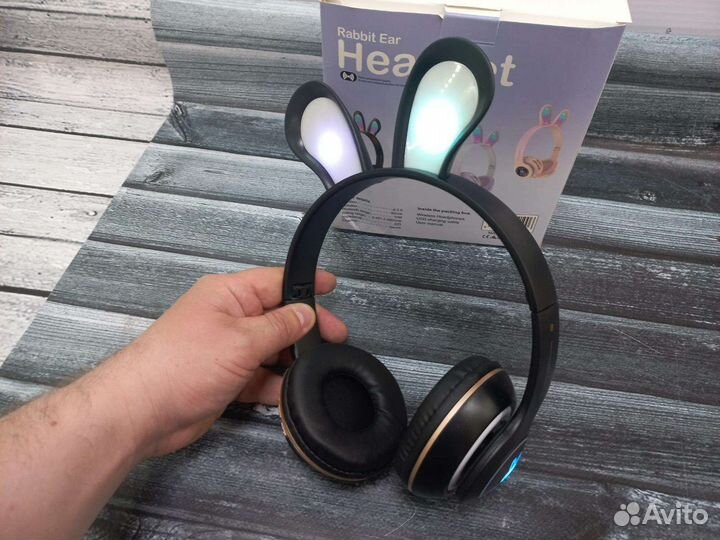 Блютуз наушники с заячьими ушками