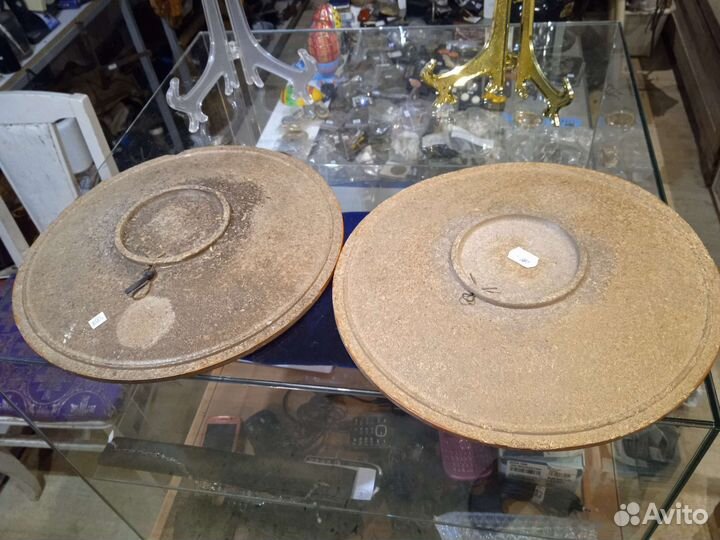 Пара настенных тарелок-панно, лотом Пресс-опил