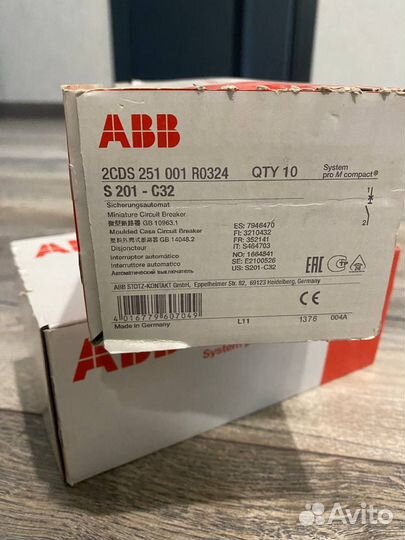 Автоматы ABB, диф автомат, оригиналы