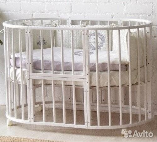 Детская кроватка круглая 8в1 бук
